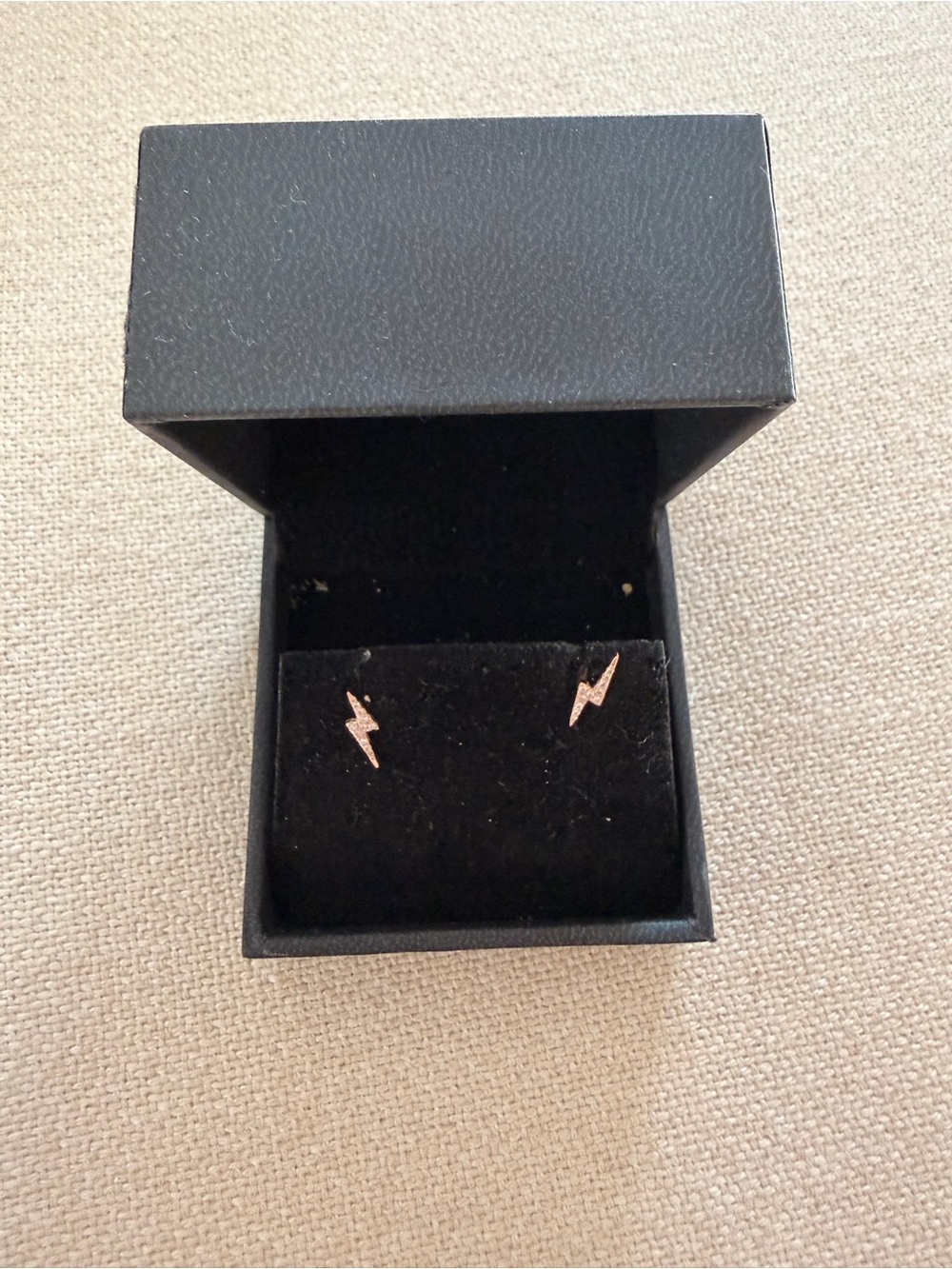 Lavish Rose Gold Lightning Bolt Stud Earrings